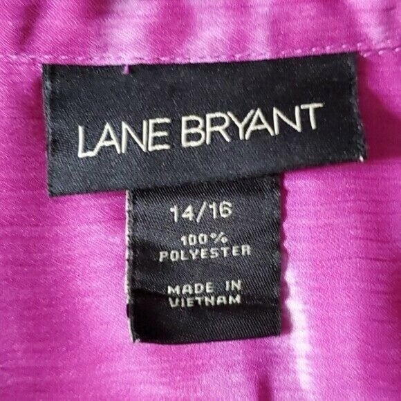 𝅺LANE Bryant Pink Mock Neck Ruffle Front Long Sleeve Tunic Top Plus Size 14/16 - Picture 13 of 14